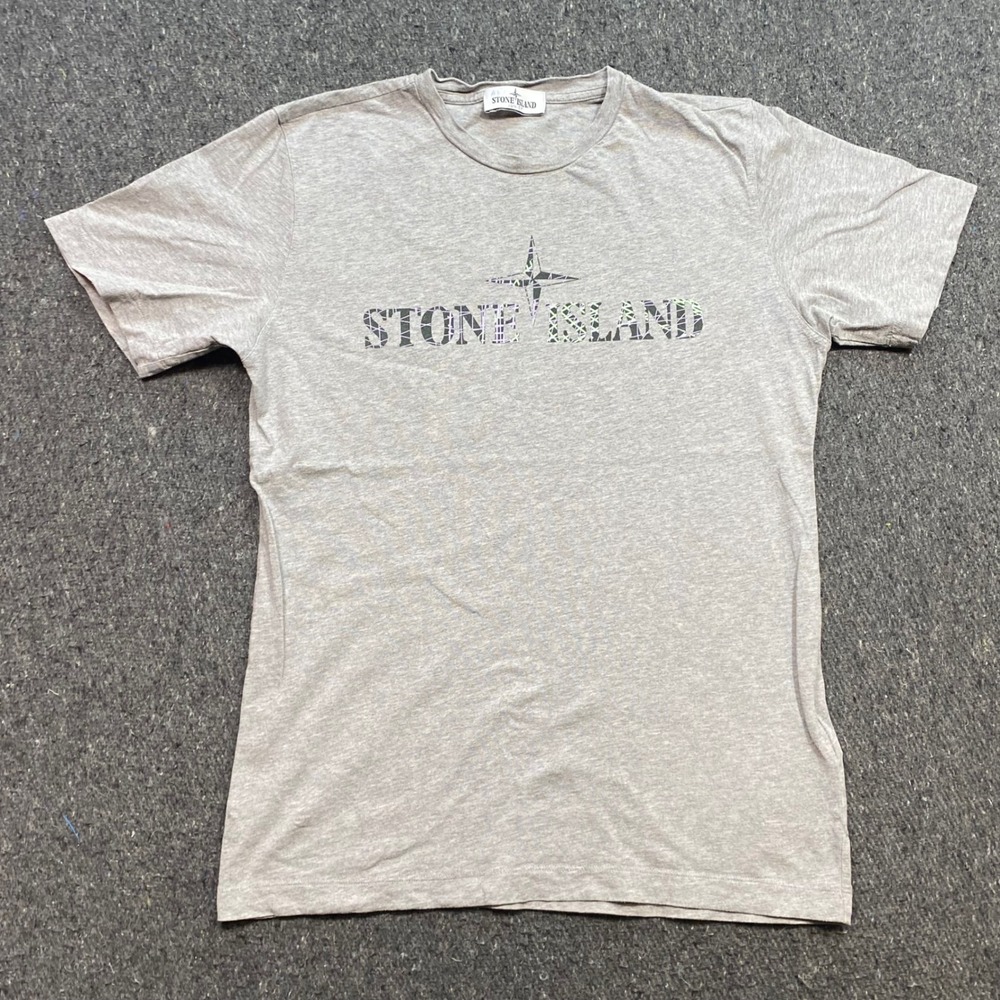 Stone Island TShirt Sz 14 Boys Grey Streetwear Compass Logo Graphic 781621073